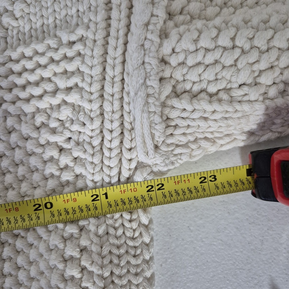 Free People Sweater Jacket L Womens White Oversized Cropped Chunky Knit NEW - Picture 8 of 10